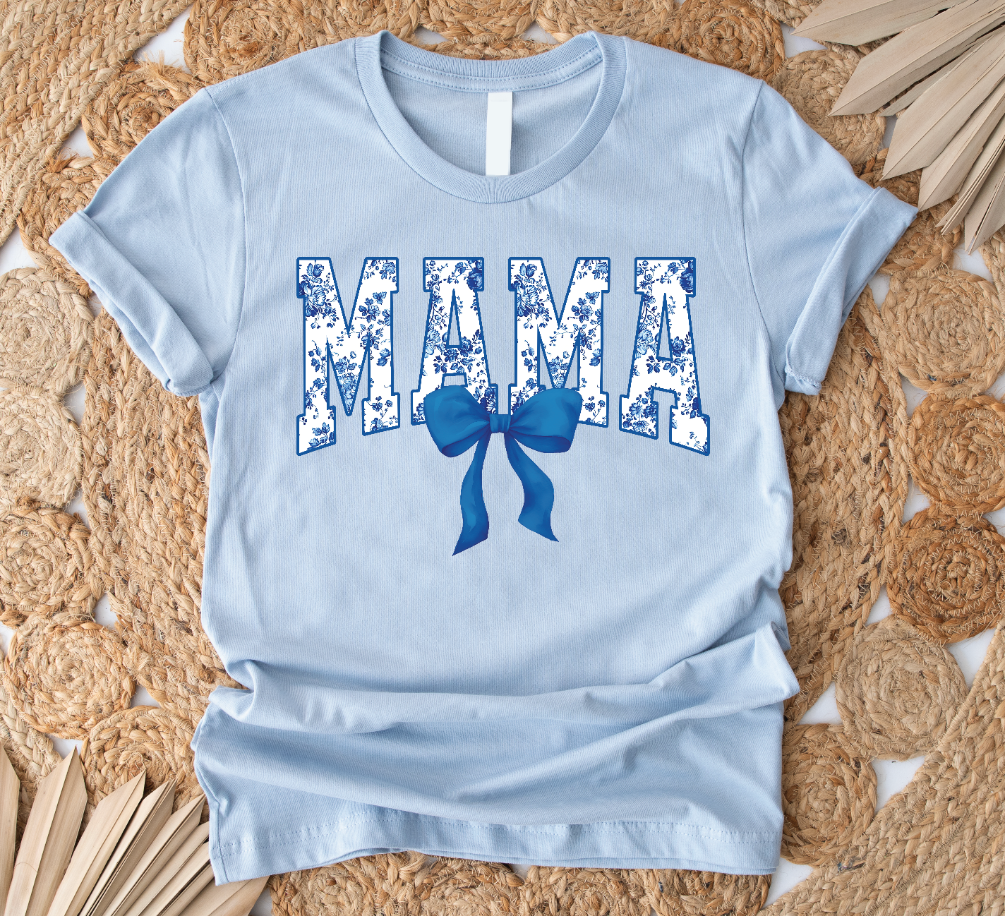 Mama Blue Bow Tee